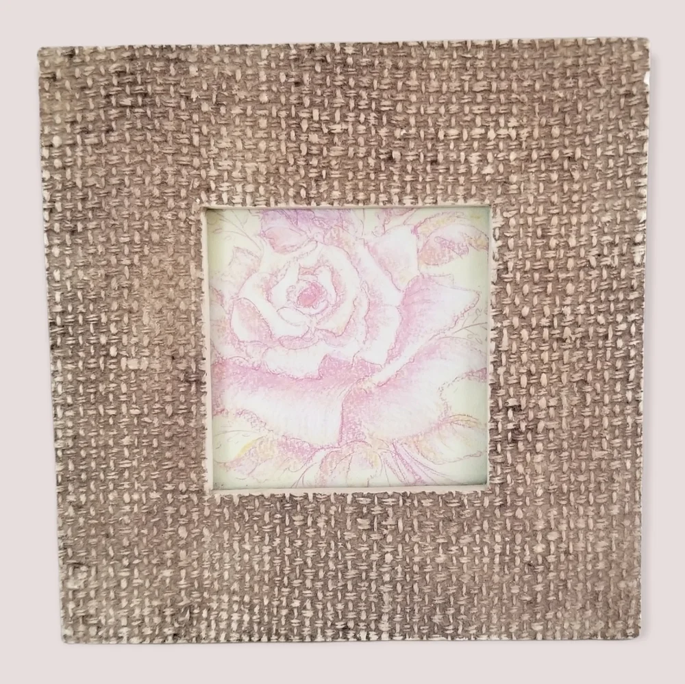 Vintage Greeting Card Burlap Resin 3